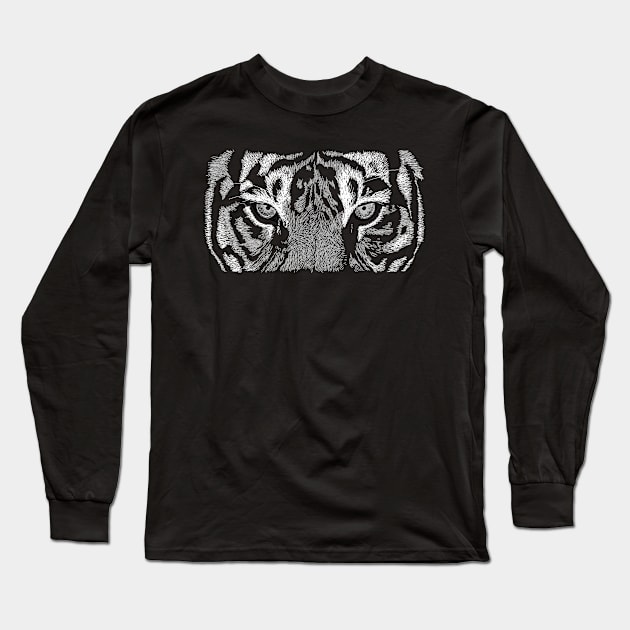 Hand drawn Tiger Long Sleeve T-Shirt by jitkaegressy